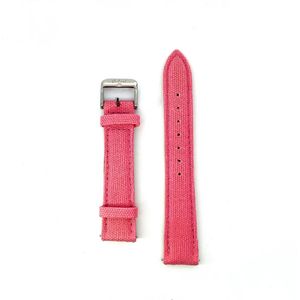Colori 5-DS006 Horlogeband Denim 18mm - 20cm totaal lengte - Jeans - Binnenzijde Leer - Roze