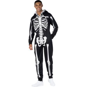 Morph - Skelet kostuum Heren - Herenskelet kostuum Volwassene - Skeleton Jumpsuit Heren - Heren Skeleton Halloween kostuums Volwassene