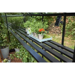 Halls Greenhouses Tafel Qube 128 -Geïntegreerd Zwart Gecoat