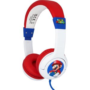 Super Mario - junior koptelefoon - met volumebegrenzing - verstelbaar (wit/rood)