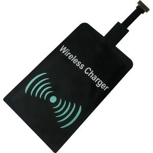 Qi Adapter - Draadloze oplader Ontvanger voor Micro-USB - Zwart