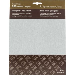 Copenhagen Gold schuurpapier droog waterproof - middel grof 28 x 23 cm (3 stuks)