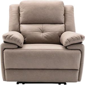 Vente-unique Elektrische relaxfauteuil van stof - Taupe - DOLENE