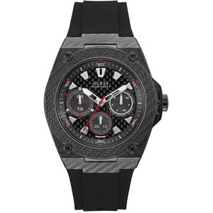 Guess Legacy W1048G2 Horloge - Siliconen - Zwart - Ø 45 mm