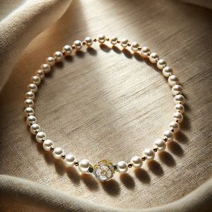 Xuternity® Pearl Blossom- Aurora Pearl Serie - Elegant Parelketting met een goude bloem sluiting- Natuurlijke parels - goud ketting - Parelcollier - parel ketting - sieraden - Bijoux - cadeau - cadeau haar - Valentijnscadeaus - verjaardagscadeau
