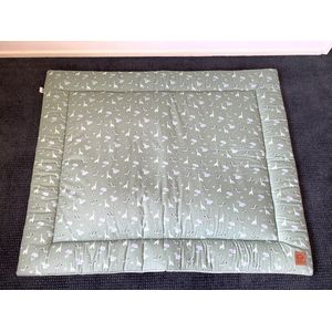 May Lovely® - Groot speelkleed voor baby / peuter - 150 x 120 cm - Dream Safari - Army Groen / Beige - Olifant / Zebra / Giraf - Zacht en dik - Beide kanten te gebruiken - Productie in EU - Gratis opberg-draagtas