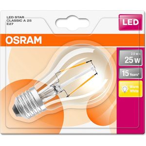 OSRAM 4058075107465 LED-lamp Energielabel A++ (A++ - E) E27 Peer 2.80 W = 25 W Warmwit (Ø x l) 60 mm x 60 mm 1 stuk(s)