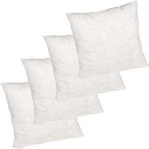 Kussens, set van 4 stuks, mensen met allergieën, wasbaar binnenkussen, vulkussen, sierkussen en relaxkussens met polyester kussenvulling, pluizig hoofdkussen, bankkussen, 40 x 40 cm