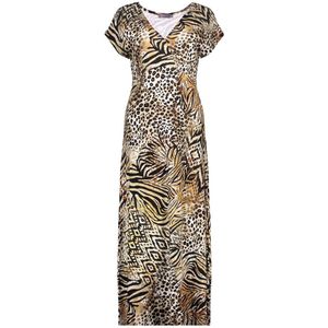 Geisha Jurk Jane Midi Jurk Met V Hals En Print 57364 60 000775 Brown/black Dames Maat - XS