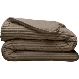 Zelesta Groovebed Taupe 240x200 - Geribbeld Teddy Dekbedovertrek - 30 dagen proefslapen - Fluffy Dekbedovertrek - Wasbaar dekbed - Dekbed zonder overtrek