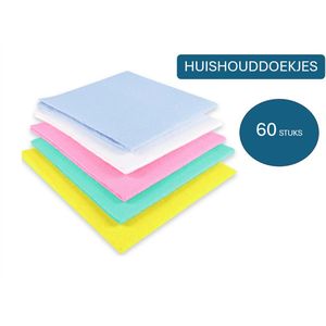 VOORDEEL HUISHOUD DOEKJES - SCHOONMAAKDOEKJES - SOP DOEKJES - 50x DOEKJES + 10 GRATIS DOEKJES - HORECA - CAFFETERIA - SUPER ABSORBEREND - ZACHT EN HERBRUIKBAAR - GESCHIKT VOOR DE WASMACHINE