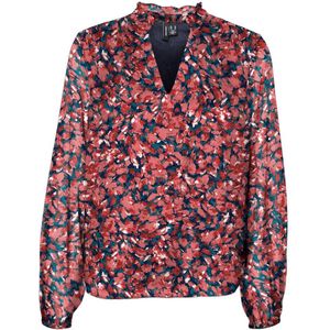 Vero Moda Holly Ls V-Neck Frill Top Navy Blazer MULTICOLOR M