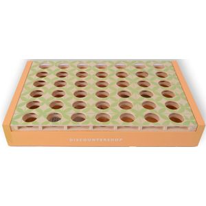 Discountershop OHouten Vier op een Rij Bordspel - Classic - Kleur: Geel, Groen, Oranje - Geschikt vanaf 6 jaar - Afmetingen: 24x15x4cm - Houten Materiaal