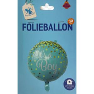 Geboorte Party Ballon - IT IS A BOY - Blauw  / Goud - Folieballon - Baby Shower - 1 Stuk - Ophangoogjes