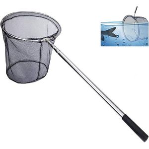 S&Dshopline® Telescopisch schepnet met lange handgreep, schepnet voor vissen, opvouwbaar visnet, karpers, forelvissen, schepnet voor vijvers