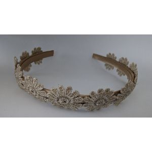 Diadeem bloemen gouden draad