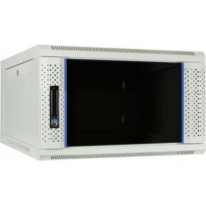 DSIT 6U witte wandkast / serverbehuizing met glazen deur 600x600x368mm (BxDxH) - 19 inch