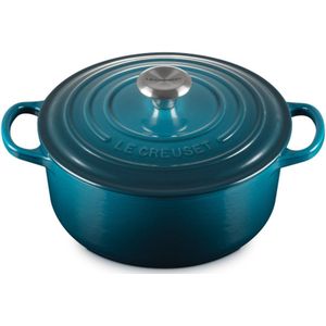 Le Creuset Gietijzeren ronde braadpan Deep Teal 24cm 4,2l