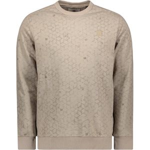 Gabbiano Trui Sweater Met Tonale Print 773782 1101 Soft Taupe Mannen Maat - L