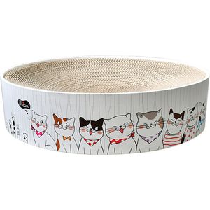 Krabmand krabmat voor katten - katten krabmeubel rond - kartonnen kattenmand