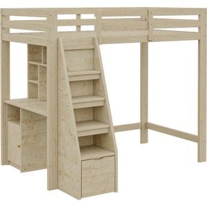 Gotagee Hoogslaper 90x200 cm met bureau, planken en opbergruimte