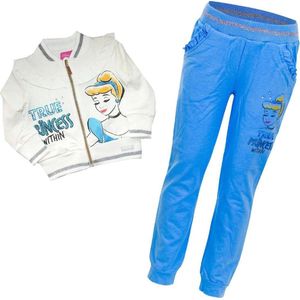 Disney Princess joggingpak / trainingspak - Assepoester - wit/blauw/zilver - maat 92/98 (3 jaar)