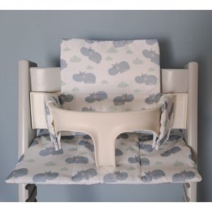 LITTLE-BUNNY kussenset voor STOKKE Tripp Trapp stoel - Nijlpaard - stoelkussen - rugkussen en zitkussen - baby kussen cadeau tip voor de feestdagen voor sint of kerst