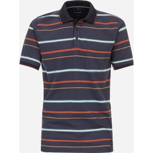 CASA MODA comfort fit heren polo - blauw gestreept - Maat: 6XL