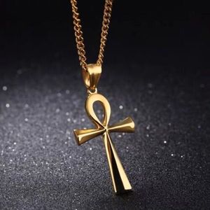 Heren ketting | heren ketting met Egyptische Ankh hanger | goudkleurig | cadeau voor man | vader cadeau | vaderdag cadeautje