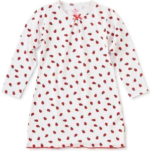 Little Label Pyjama Meisjes Maat 92/2Y - wit, rood - Lieveheersbeestjes - Nachthemd - Slaapshirt - Zachte BIO Katoen