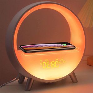 Zonlichtwekker met Smart Wake-up Light functie - Zonsopgangsimulatie en zonsonderganglamp met draadloze en bekabelde USB-C-oplader en Bluetooth-luidspreker.