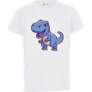 Kinder sportshirt / Dino / Sportshirt wit / XL