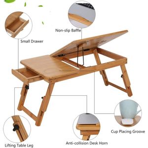 Laptoptafel voor bed, opvouwbare bedtafel,Laptoptafel for your bed, inklapbare laptoptafel - ontbijttafel met inklapbare poten