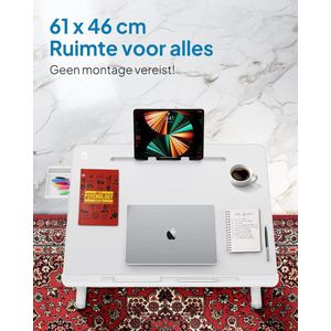 Laptoptafel voor bed, opvouwbare bedtafel,Laptoptafel for your bed, inklapbare laptoptafel - ontbijttafel met inklapbare poten