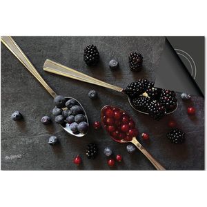 Inductie beschermer 60x52 - afdekplaat inductie mat - Dietrix Kookplaat beschermer - Base - Flatlay - Lepels met fruit