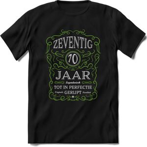 70 Jaar Legendarisch Gerijpt T-Shirt | Groen - Grijs | Grappig Verjaardag en Feest Cadeau Shirt | Dames - Heren - Unisex | Tshirt Kleding Kado | - Zwart - XL