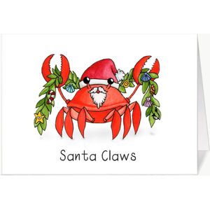 Santa Claws - Grappige kerstkaart met envelop - Christmas - Kerst - Woordgrapje - Woordspeling - Engels - humor