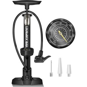 Topward Fietspomp voor alle ventielen - luchtpomp Frans ventiel DV autoventiel balpomp - 11 bar 160 psi maximale druk Fietspomp