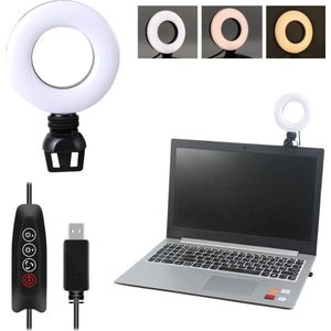 De Hobby Planeet Videogesprek Verlichting - Webcamlicht voor laptops - USB webcam licht - Klem Ringlamp - Verstelbare Kleurtemperatuur & Helderheid - Webcam- Videogesprek Licht - lamp videobellen