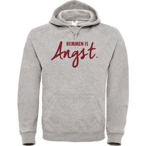 Wintersport hoodie grijs M - Remmen is Angst - Bordeaux rood - soBAD. | Foute apres ski outfit | kleding | verkleedkleren | wintersporttruien | wintersport dames en heren