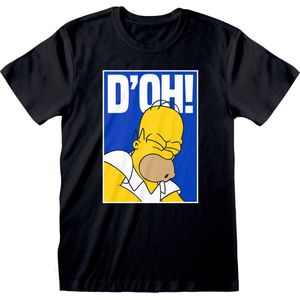 Uniseks T-Shirt met Korte Mouwen The Simpsons Doh Zwart - XL