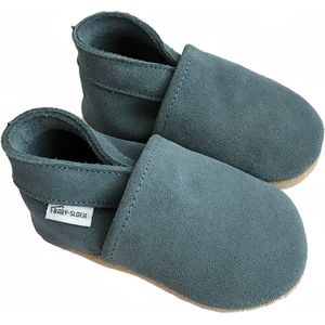 Blauw/grijze suede babyslofjes van Baby-Slofje maat 21/22 - Glacier Lake