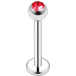Zilver Met Steentje - Tragus / Helix / Labret Piercing