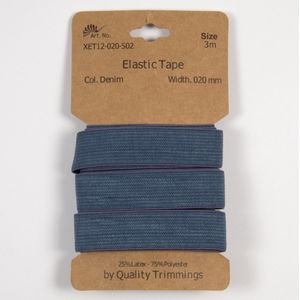 Elastiek - Elastiek naaien - Denim blauw - Kleding - Rokken - Jurken - Doe het zelf - 20mm - 2cm - 3 meter lang