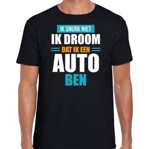 Snurk niet droom dat ik auto ben fun tekst slaapshirt / pyjama shirt - zwart - heren - Grappig slaapshirt / slaap kleding t-shirt L