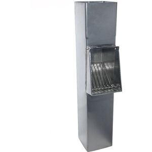 Zinken Bladvanger Vierkant met RVS Rooster | 100 x 100 mm