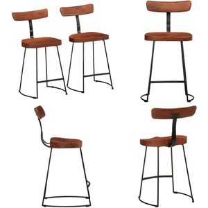vidaXL Barkrukken 2 st 49x43x79 cm massief mangohout - Barkruk - Barkrukken - Stoel - Ontbijt Barkruk