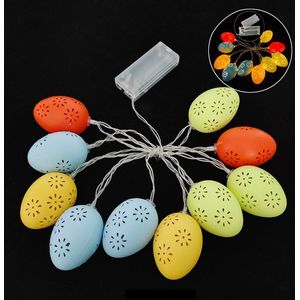 Gadgetpoint | Pasen | Easter | Paashaas | Verlichting | Paasverlichting | Lichtslang met 10 Lampjes | Ei | Eggs Gekleurd