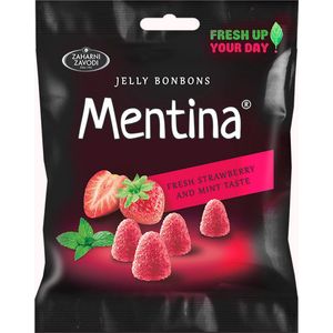 Mentina - Strawberry Flavor - 5 x 80gr mint & strawberry - jelly bonbons