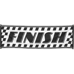 Finish banner 74 x 220 cm - Race thema feestartikelen - Race vlaggen - Formule 1 vlag